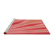 Sideview of Machine Washable Transitional Fire Red Rug, wshpat1602rd