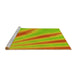 Sideview of Machine Washable Transitional Green Rug, wshpat1602yw