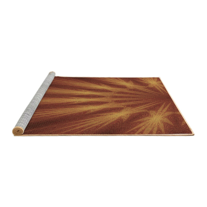 Sideview of Machine Washable Transitional Orange Rug, wshpat1603brn