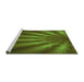 Sideview of Machine Washable Transitional Chocolate Brown Rug, wshpat1603grn
