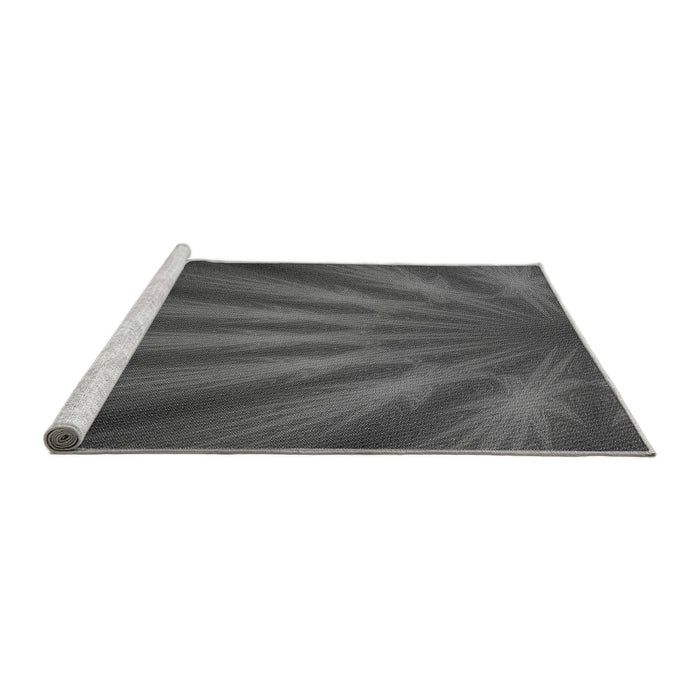 Sideview of Machine Washable Transitional Silver Gray Rug, wshpat1603gry