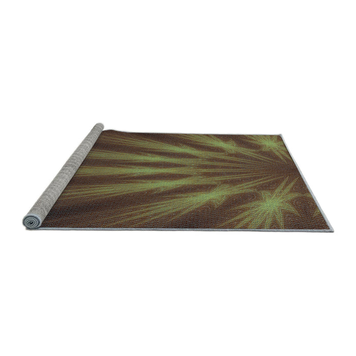 Sideview of Machine Washable Transitional Red Brown Rug, wshpat1603lblu