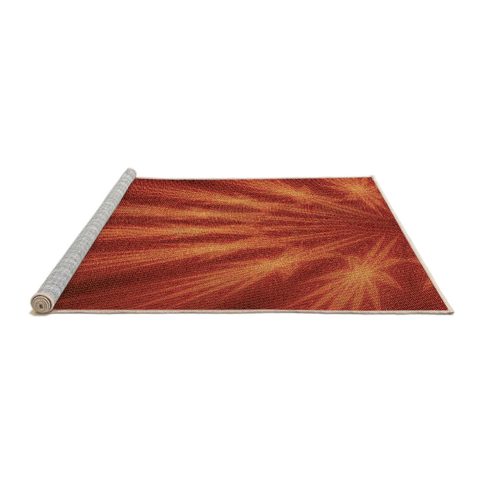 Sideview of Machine Washable Transitional Orange Red Orange Rug, wshpat1603org