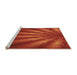 Sideview of Machine Washable Transitional Orange Red Orange Rug, wshpat1603org