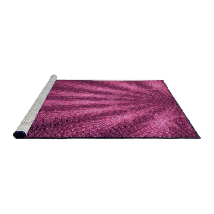 Sideview of Machine Washable Transitional Neon Pink Rug, wshpat1603pur