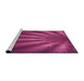Sideview of Machine Washable Transitional Neon Pink Rug, wshpat1603pur