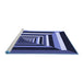 Sideview of Machine Washable Transitional Night Blue Rug, wshpat1604blu