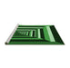 Sideview of Machine Washable Transitional Dark Forest Green Rug, wshpat1604grn