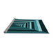 Sideview of Machine Washable Transitional Deep Teal Green Rug, wshpat1604lblu