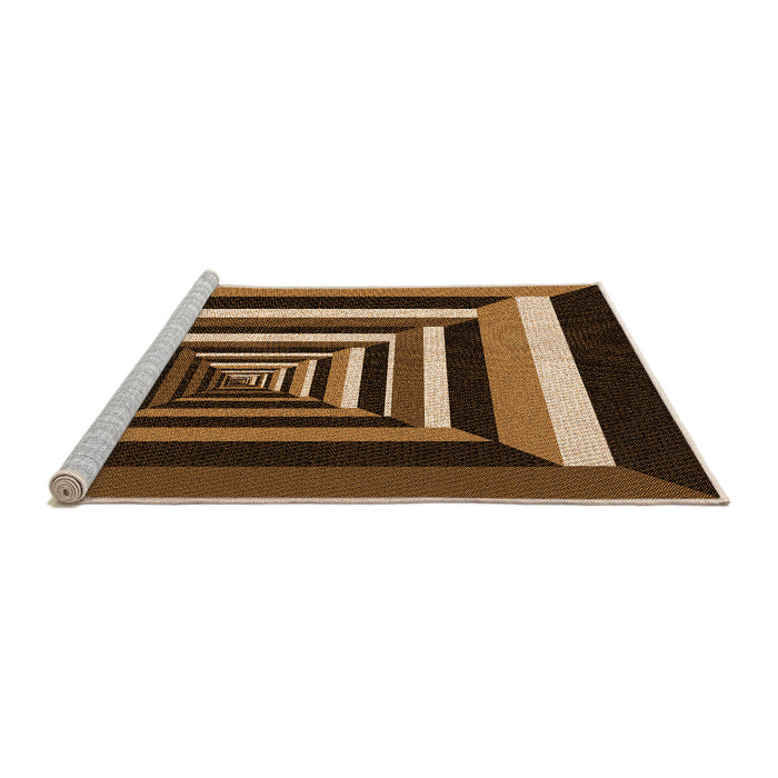 Sideview of Machine Washable Transitional Black Brown Rug, wshpat1604org