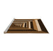 Sideview of Machine Washable Transitional Black Brown Rug, wshpat1604org