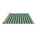 Sideview of Machine Washable Transitional Light Green Rug, wshpat1605grn