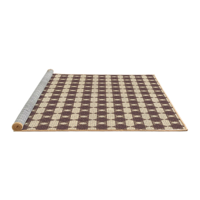 Sideview of Machine Washable Transitional Chestnut Brown Rug, wshpat1606brn