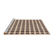 Sideview of Machine Washable Transitional Chestnut Brown Rug, wshpat1606brn