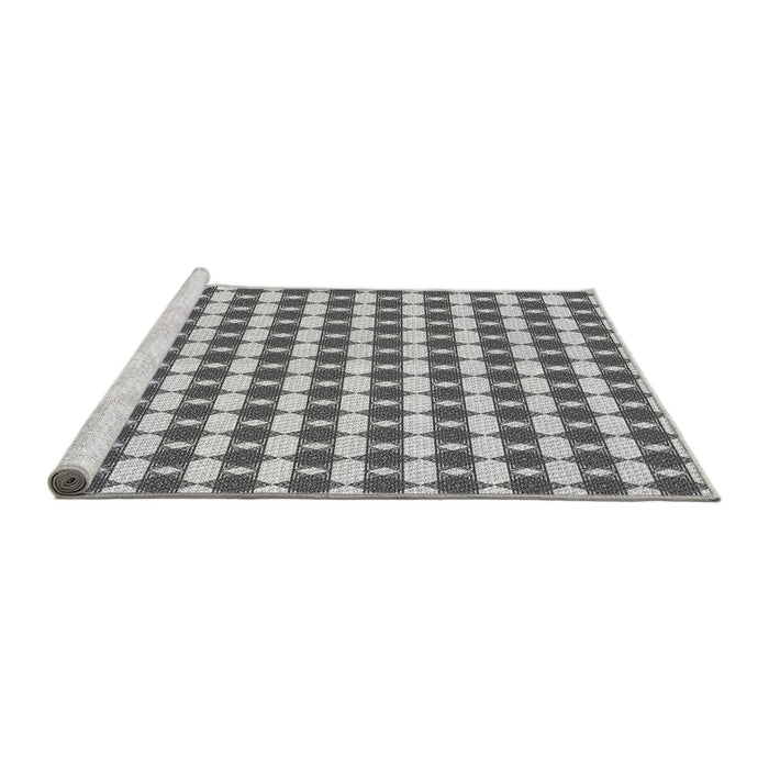 Sideview of Machine Washable Transitional Grey Gray Rug, wshpat1606gry