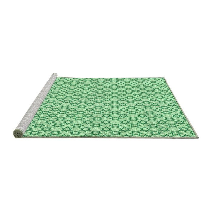Sideview of Machine Washable Transitional Mint Green Rug, wshpat1607grn