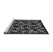 Sideview of Machine Washable Transitional Gray Rug, wshpat1608gry