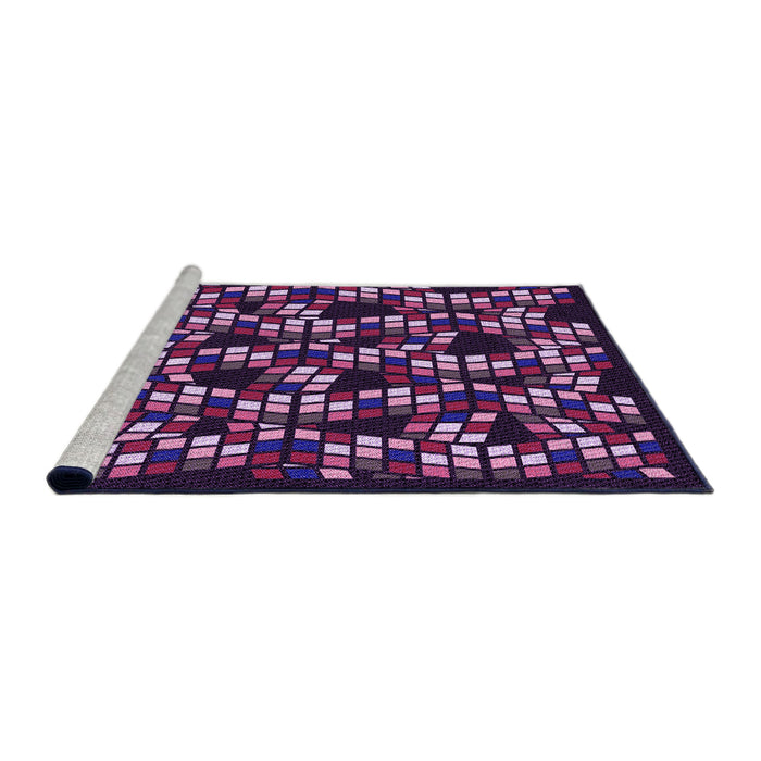Sideview of Machine Washable Transitional Dark Purple Rug, wshpat1608pur