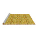 Sideview of Machine Washable Transitional Bright Gold Yellow Rug, wshpat1609yw