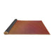 Thickness of Patterned Bright Orange Rug, pat161brn