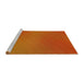 Sideview of Machine Washable Transitional Neon Orange Rug, wshpat161yw