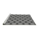 Sideview of Machine Washable Transitional Grey Gray Rug, wshpat1610gry