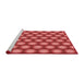 Sideview of Machine Washable Transitional Red Rug, wshpat1610rd