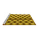 Sideview of Machine Washable Transitional Yellow Rug, wshpat1610yw