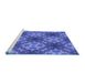 Sideview of Machine Washable Transitional Sky Blue Rug, wshpat1611blu