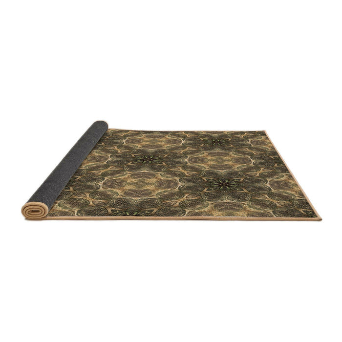 Thickness of Patterned Bronze Brown Rug, pat1611brn