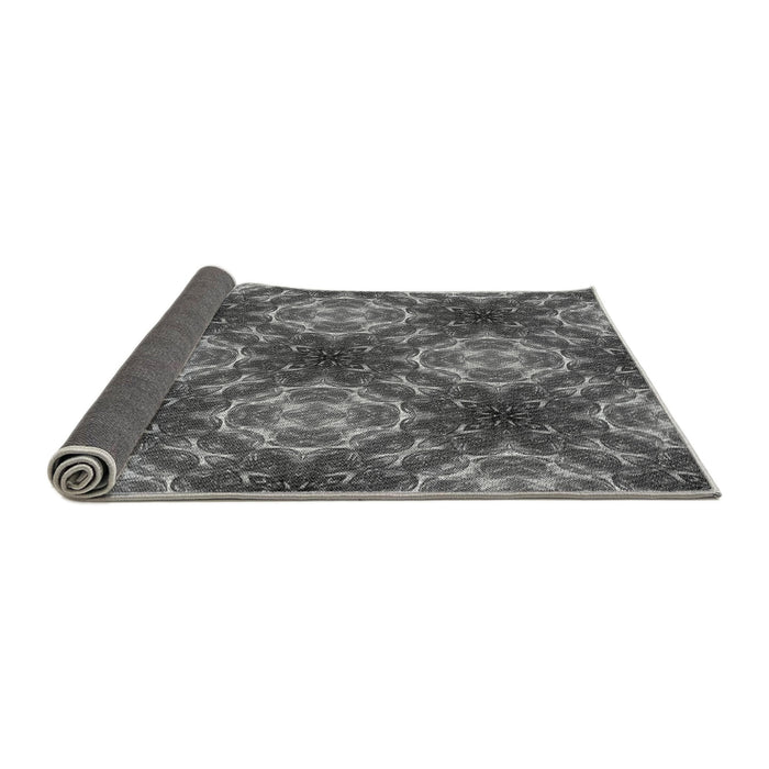 Thickness of Patterned Gunmetal Gray Rug, pat1611gry