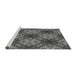 Sideview of Machine Washable Transitional Gunmetal Gray Rug, wshpat1611gry