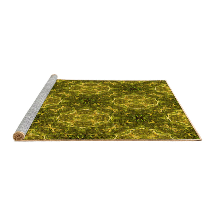 Sideview of Machine Washable Transitional Dark Bronze Brown Rug, wshpat1611yw