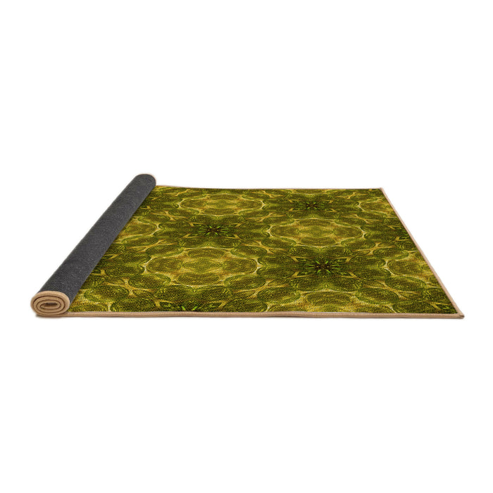 Thickness of Patterned Dark Bronze Brown Rug, pat1611yw
