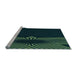 Sideview of Machine Washable Transitional Black Rug, wshpat1612lblu