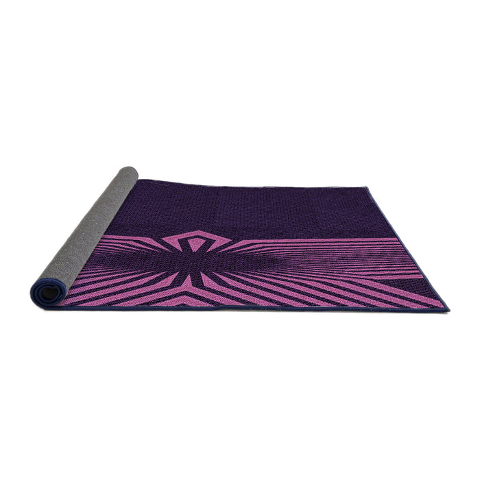 Thickness of Patterned Deep Purple Rug, pat1612pur