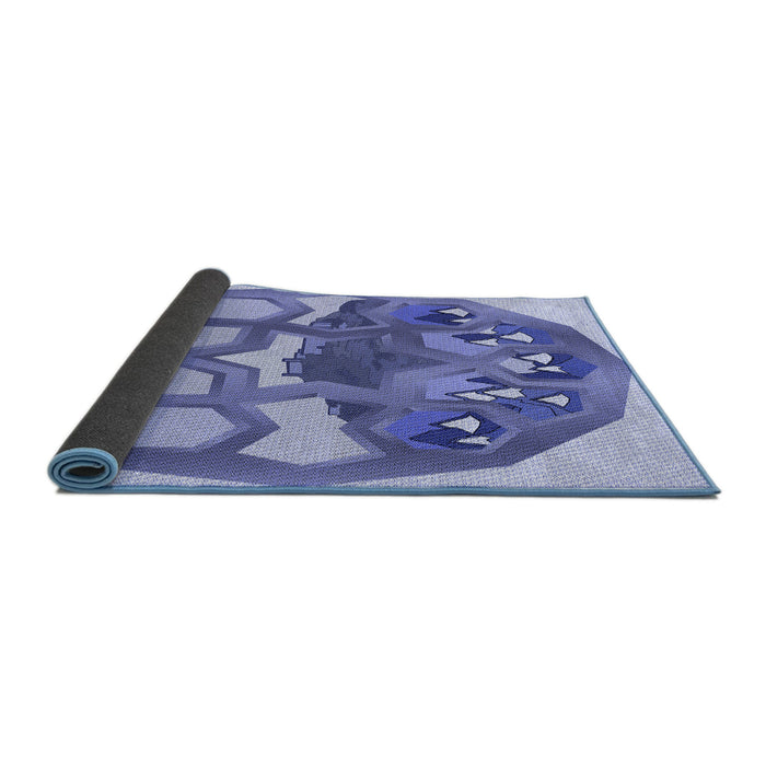 Thickness of Patterned Blue Rug, pat1613blu