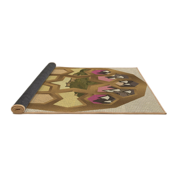 Thickness of Patterned Light Brown Rug, pat1613brn