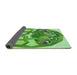 Thickness of Patterned Dark Lime Green Rug, pat1613grn