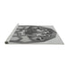 Sideview of Machine Washable Transitional Silver Gray Rug, wshpat1613gry