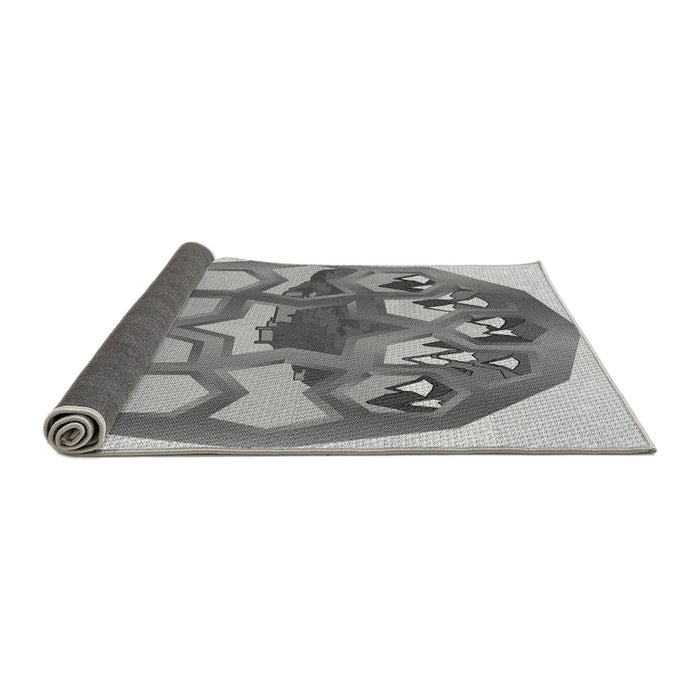 Thickness of Patterned Silver Gray Rug, pat1613gry
