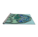 Sideview of Machine Washable Transitional Tiffany Blue Rug, wshpat1613lblu