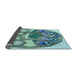 Thickness of Patterned Tiffany Blue Rug, pat1613lblu