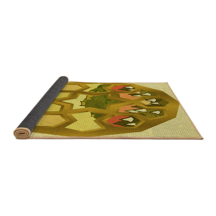 Thickness of Patterned Bold Yellow Rug, pat1613yw