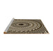 Sideview of Machine Washable Transitional Midnight Gray Rug, wshpat1614brn