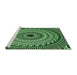 Sideview of Machine Washable Transitional Pastel Green Rug, wshpat1614grn