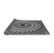 Thickness of Patterned Charcoal Black Rug, pat1614gry