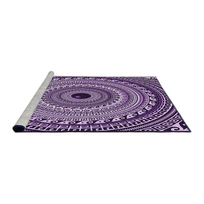 Sideview of Machine Washable Transitional Dark Purple Rug, wshpat1614pur