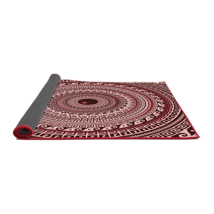 Thickness of Patterned Pink Daisy Pink Rug, pat1614rd