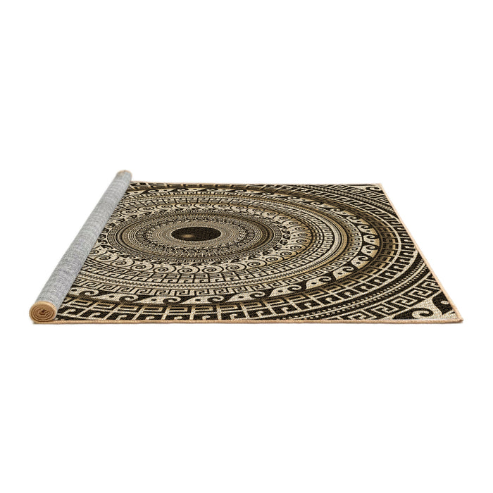 Sideview of Machine Washable Transitional Midnight Gray Rug, wshpat1615brn